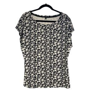 Talbots Women's XL‎ Black Short Sleeve Rayon T-Shirt Round Neck Casual